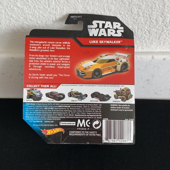 2014 Mattel Hot Wheels Disney Star Wars Luke Skywalker Car - Picture 16 of 16